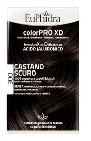 EUPHIDRA COLORPRO XD 300 CASTANO SCURO GEL COLORANTE CAPELLIIN FLACONE + ATTIVANTE + BALSAMO + GUANTI