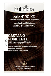 EUPHIDRA COLORPRO XD 435 CASTANO FONDENTE GEL COLORANTE CAPELLI IN FLACONE + ATTIVANTE + BALSAMO + GUANTI