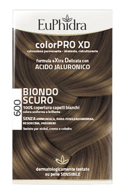 EUPHIDRA COLORPRO XD 600 BIONDO SCURO GEL COLORANTE CAPELLIIN FLACONE + ATTIVANTE + BALSAMO + GUANTI