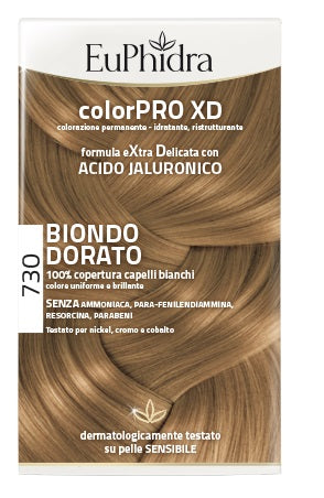 EUPHIDRA COLORPRO XD 730 BIONDO DORATO GEL COLORANTE CAPELLIIN FLACONE + ATTIVANTE + BALSAMO + GUANTI