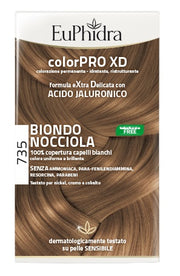 EUPHIDRA COLORPRO XD 735 BIONDO NOCCIOLA GEL COLORANTE CAPELLI IN FLACONE + ATTIVANTE + BALSAMO + GUANTI
