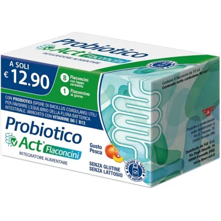 Probiotico Act Integratore Di Fermenti Lattici Per Benessere Intestinale 8 Flaconcini