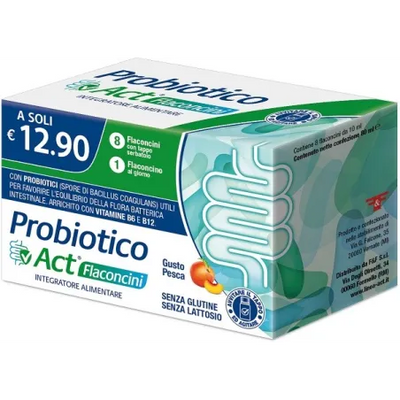 Probiotico Act Integratore Di Fermenti Lattici Per Benessere Intestinale 8 Flaconcini
