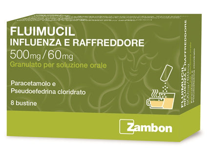 FLUIMUCL INFLUENZA E RAFFREDDORE 500 MG/ 60 MG GRANULATO PER SOLUZIONEORALE