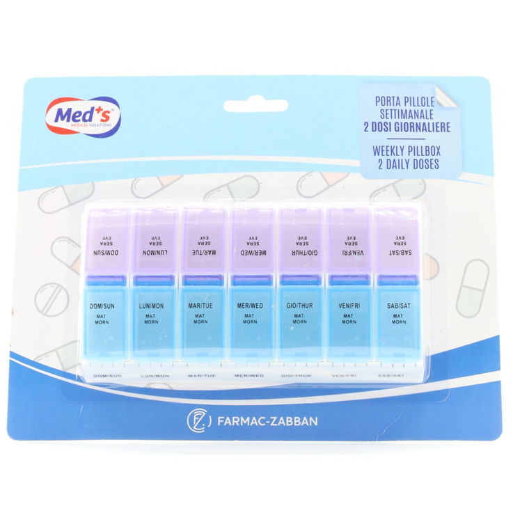 Portapillole settimanale 2 DOSI Meds - Portapillole settimanale 2 DOSI Meds
