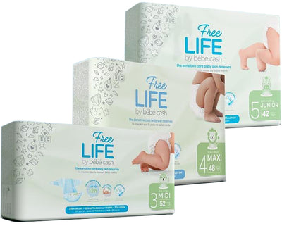 FREELIFE BY BEBECASH JUNIOR TAGLIA 5 11-25 KG GIROVITA 41-62CM 42 PEZZI
