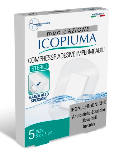 GARZA COMPRESSA ICOPIUMA MEDICATA POSTOPERATORIA 5X7,5 CM 5PEZZI