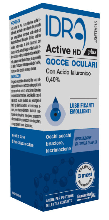 GOCCE OCULARI STERILENS IDRA ACTIVE HD PLUS 10 ML CON ACIDOIALURONICO 0,40% - GOCCE OCULARI STERILENS IDRA ACTIVE HD PLUS 10 ML CON ACIDOIALURONICO 0,40%
