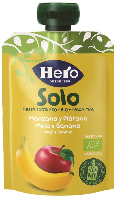 HERO SOLO FRUTTA FRULLATA 100% BIO MELA/BANANA 100 G