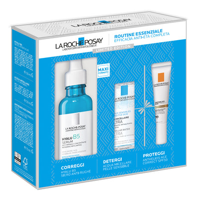 Cofanetto Hyalu Siero - 1 Hyalu B5 Siero Anti Rughe 50 Ml + 1 Acqua Micellare Pelle Sensibile 50 Ml + 1 Anthelios Age Correct Spf50 Trattamento Quotidiano 15 Ml