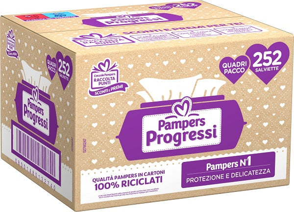 Salviette Quadri Pampers Progressi 252 Pezzi