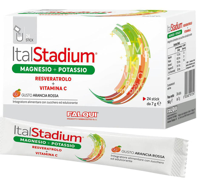 ITALSTADIUM MAGNESIO POTASSIO RESVERATOLO VITAMINA C ARANCIAROSSA 24 STICK - ITALSTADIUM MAGNESIO POTASSIO RESVERATOLO VITAMINA C ARANCIAROSSA 24 STICK