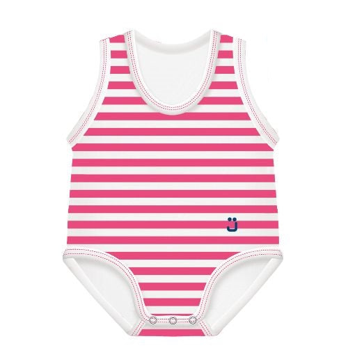 J BIMBI BODY 0-36M BIO COTTON SUMMER RIGHE FUCSIA-BIANCO