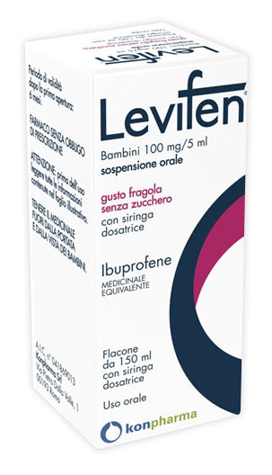 LEVIFEN*orale sosp 150 ml 100 mg/5 ml gusto fragola senza zucchero - LEVIFEN*orale sosp 150 ml 100 mg/5 ml gusto fragola senza zucchero