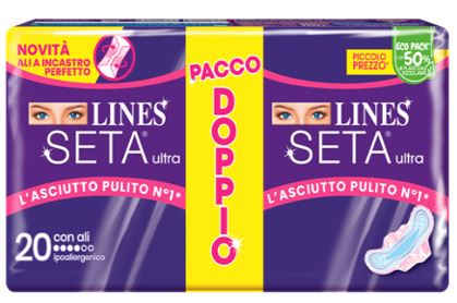 LINES SETA ULTRA ASSORBENTI ALI VP 20 PEZZI - LINES SETA ULTRA ASSORBENTI ALI VP 20 PEZZI
