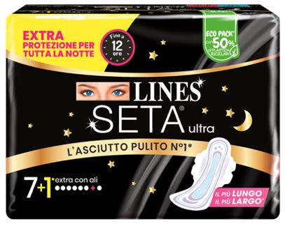 LINES SETA ULTRA ASSORBENTI EXTRA DWCT 7+1 PEZZI - LINES SETA ULTRA ASSORBENTI EXTRA DWCT 7+1 PEZZI
