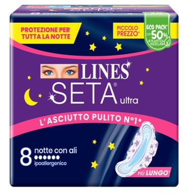 Lines Seta Ultra Assorbenti Notte Dwct 8 Pezzi