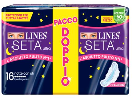 LINES SETA ULTRA ASSORBENTI NOTTE VP DWCT 16 PEZZI - LINES SETA ULTRA ASSORBENTI NOTTE VP DWCT 16 PEZZI