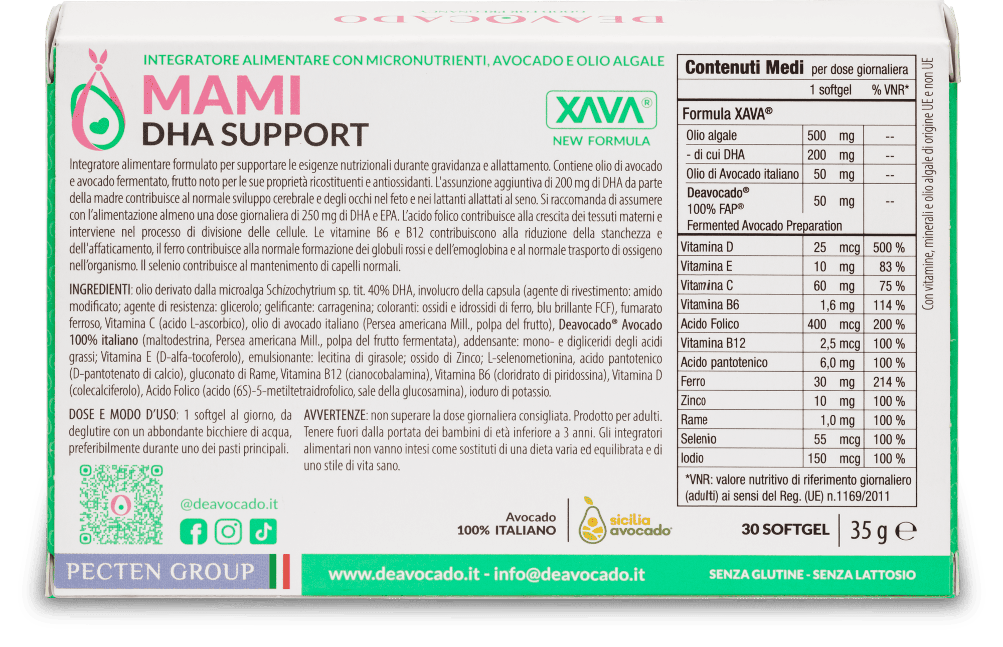 Deavocado MAMI Dha Support Gravidanza e Allattamento 30 softgel