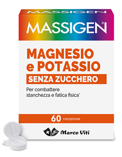 MASSIGEN MAGNESIO POTASSIO SENZA ZUCCHERI 60 COMPRESSE - MASSIGEN MAGNESIO POTASSIO SENZA ZUCCHERI 60 COMPRESSE