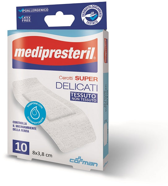 MEDIPRESTERIL CEROTTI DELICATI SUPER 8 X 3,8 10 PEZZI - MEDIPRESTERIL CEROTTI DELICATI SUPER 8 X 3,8 10 PEZZI
