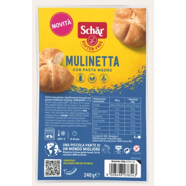 Schar Mulinetta 4 Pezzi da 60 g - Schar Mulinetta 4 Pezzi da 60 g
