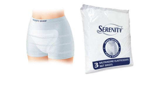 MUTANDINA A RETE PER INCONTINENZA SERENITY PANTY COMFORT L 3PEZZI