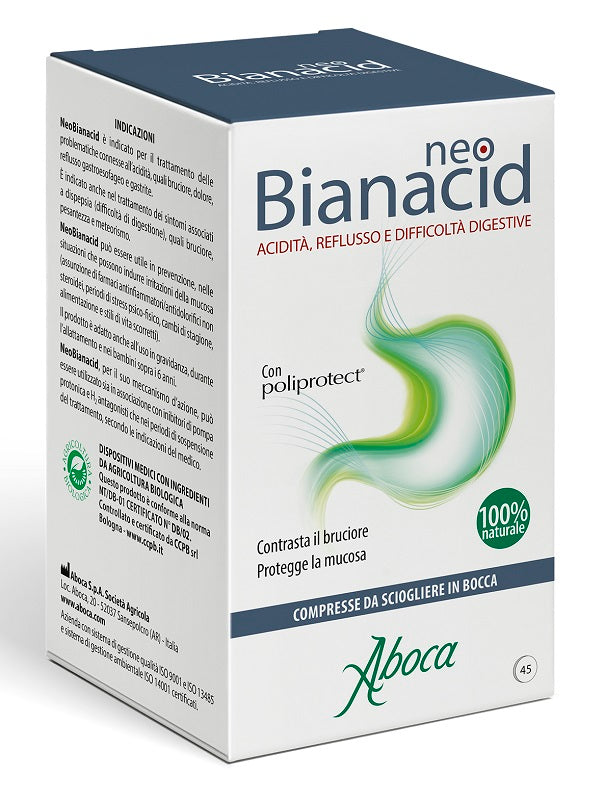 Aboca Neo Bianacid 45 Compresse Masticabili - Aboca Neo Bianacid 45 Compresse Masticabili