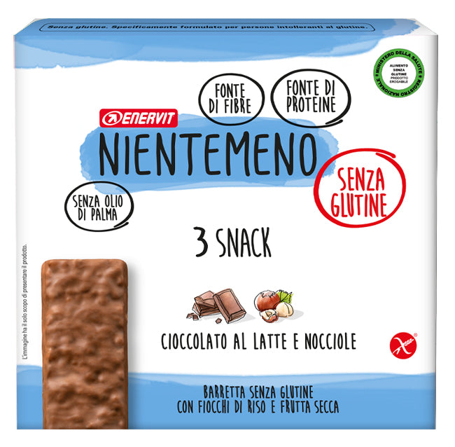Enervit Nientemeno Barretta Cioccolato Latte e Nocciola 3x21g - Enervit Nientemeno Barretta Cioccolato Latte e Nocciola 3x21g