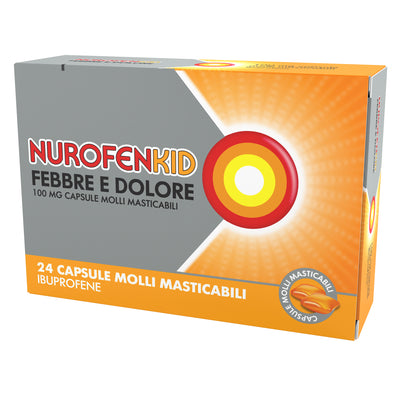 Nurofenkid Febbre Dolore 24 Capsule Molli Masticabili 100mg