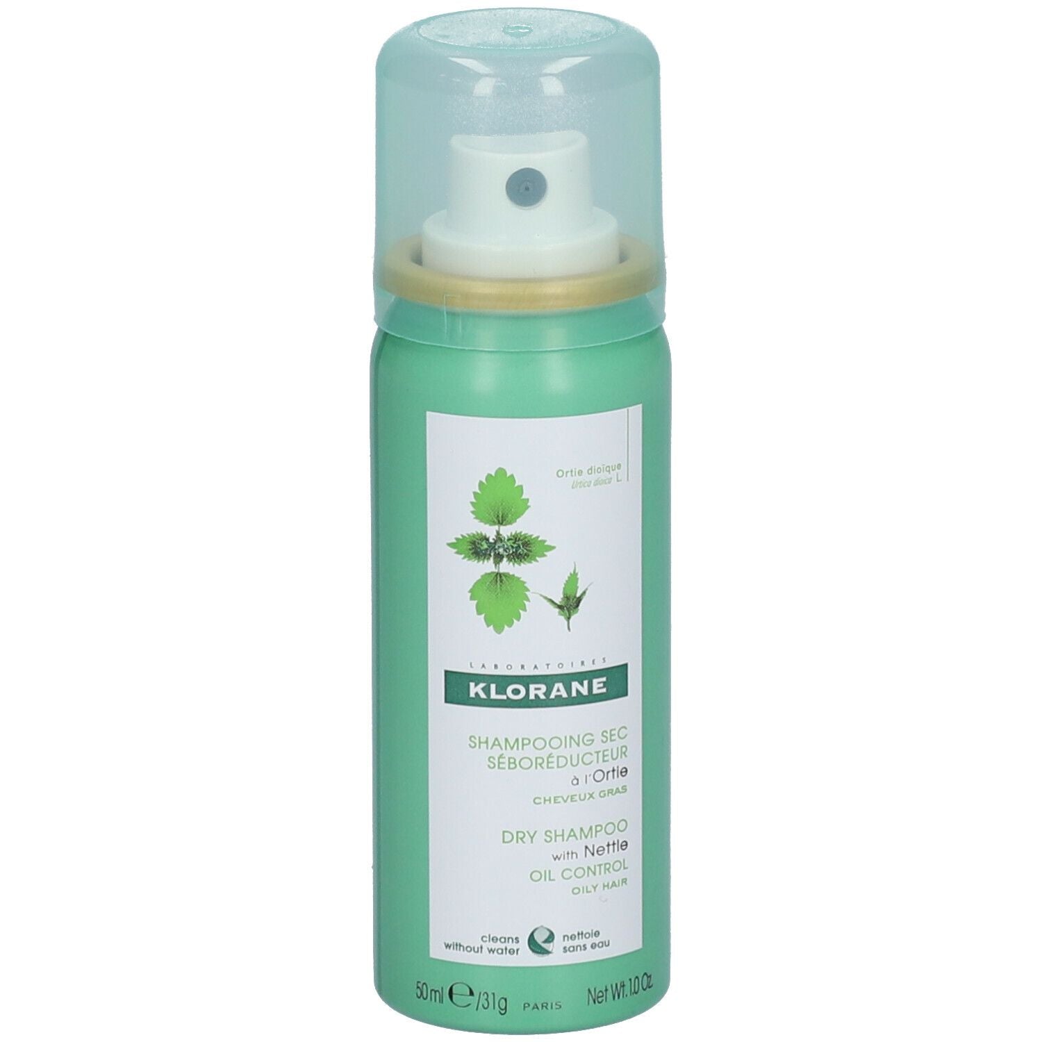 KLORANE Shampoo Secco Ortica 50ml Ideale per capelli grassi