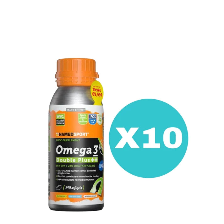 10 Confezioni - Omega 3 Double Plus - Integratore Omega 3 Massimo Grado Di Purezza 240 Softgel (Tot. 2400 Softgel)