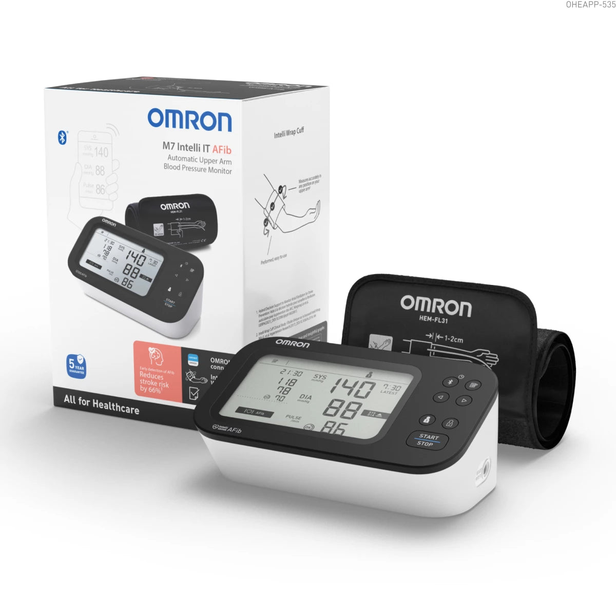 NUOVO Omron M7 Misuratore di Pressione Intelli IT AFib HEM-7380T1-EBK