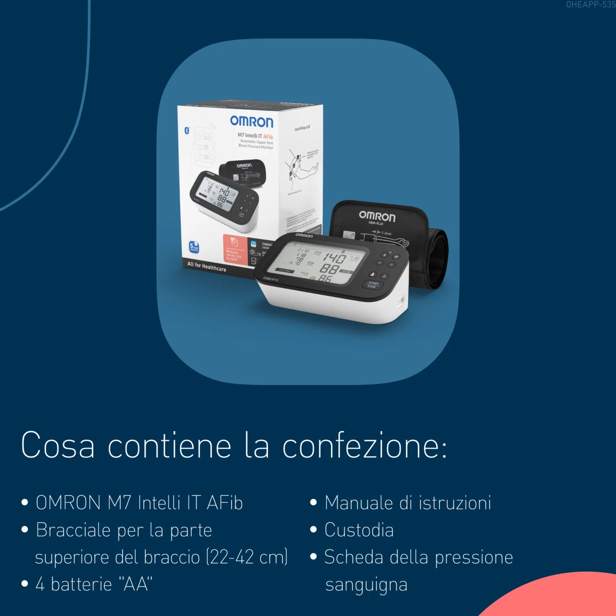 NUOVO Omron M7 Misuratore di Pressione Intelli IT AFib HEM-7380T1-EBK