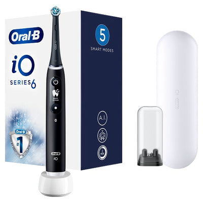 Oral-B iO6 Spazzolino Elettrico Ricaricabile Nero Con Custodia Da Viaggio