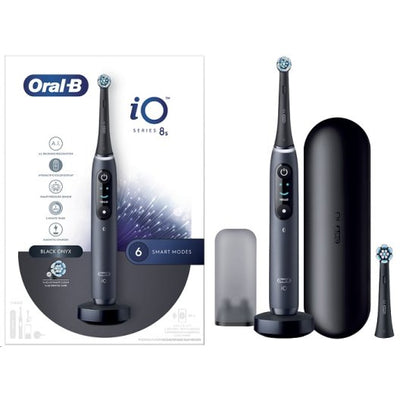 Oral-B Spazzolino Elettrico Ricaricabile iO 8S Nero, 2 Testine, 1 Custodia Da Viaggio, 1 Spazzolino