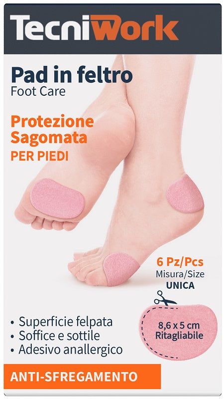 PAD IN FELTRO SAGOMATO 8,6X5CM 6 PEZZI