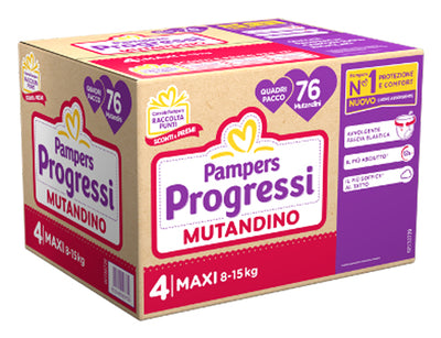 Pampers Progressi Mutandino Quadri Maxi 76 Pezzi