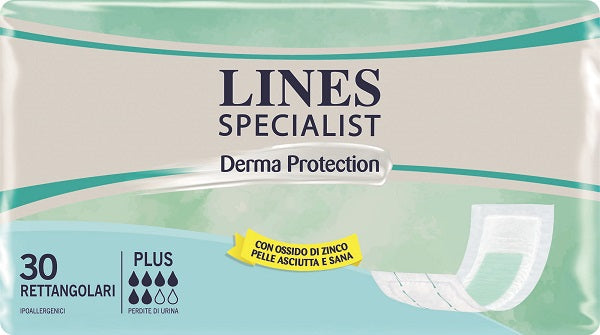 PANNOLONE PER INCONTINENZA LINES SPECIALIST DERMA RETTANGOLARE 30 PEZZI - PANNOLONE PER INCONTINENZA LINES SPECIALIST DERMA RETTANGOLARE 30 PEZZI