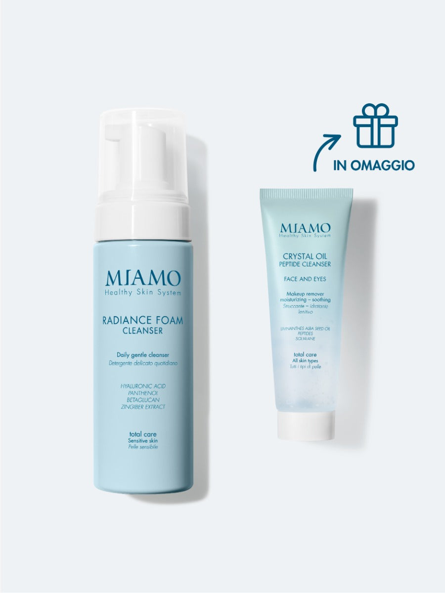 Miamo doppia Detersione Illuminante Protocollo 1 Radiance Foam Cleanser 150 Ml + 1 Mini Crystal Oil 50 Ml - Miamo doppia Detersione Illuminante Protocollo 1 Radiance Foam Cleanser 150 Ml + 1 Mini Crystal Oil 50 Ml
