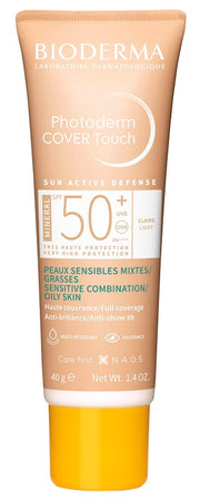BIODERMA Photoderm COVER Touch Mineral Claire SPF50+ Crema Solare Viso Colorata Coprente - Colore Chiaro  40 ML