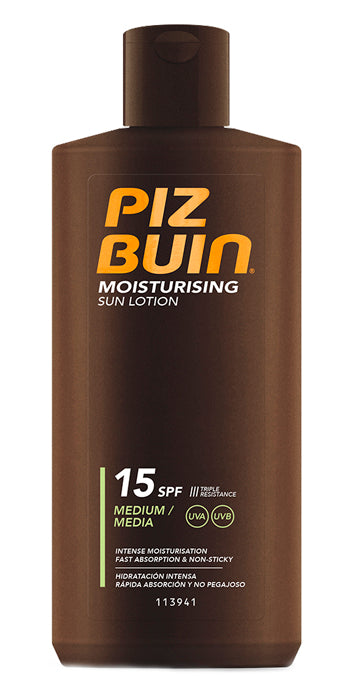 PIZ BUIN MOISTURISING FLUIDA CORPO SPF15 200 ML - PIZ BUIN MOISTURISING FLUIDA CORPO SPF15 200 ML