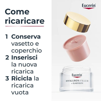 Eucerin Hyaluron-filler + Elasticity Crema Giorno Rosè Spf30 Ricarica 50ml