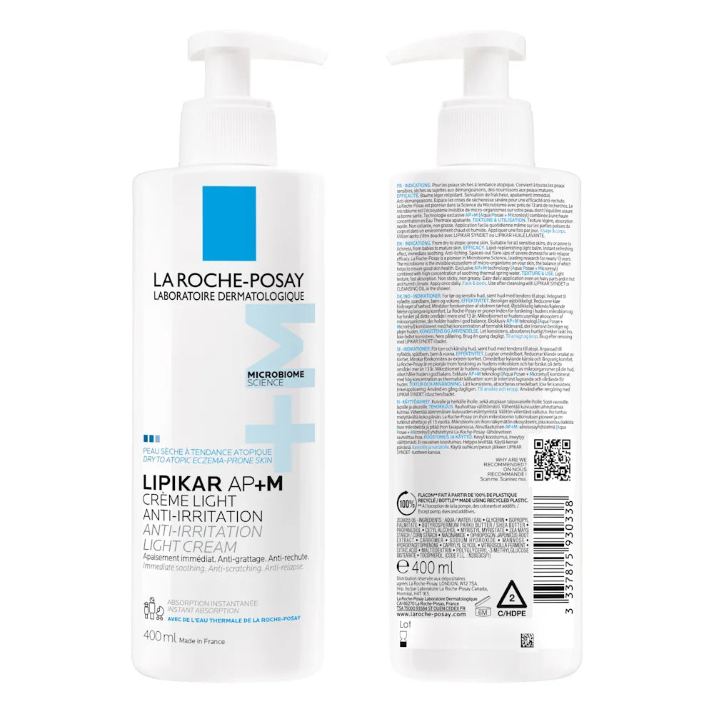 La Roche Posay Lipikar Balsamo Leggero Ap+m Idratante Per Pelle Secca 400ml