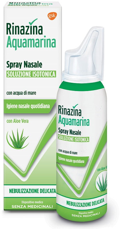RINAZINA AQUAMARINA ISOTONICA ALOE SPRAY NEBULIZZAZIONE DELICATA 100 ML - RINAZINA AQUAMARINA ISOTONICA ALOE SPRAY NEBULIZZAZIONE DELICATA 100 ML