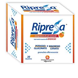 RIPRESA 30BUST 10G INTEGRATORE ALIMENTARE DI MAGNESIO E POTASSIO BUSTINE EFFERVESCENTI UTILE NEGLI STATI DI STANCHEZZA - RIPRESA 30BUST 10G INTEGRATORE ALIMENTARE DI MAGNESIO E POTASSIO BUSTINE EFFERVESCENTI UTILE NEGLI STATI DI STANCHEZZA