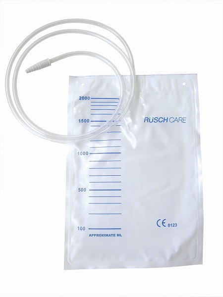 SACCA DI DRENAGGIO LETTO PER INCONTINENZA 2000ML IN PVC CONTUBO DI RACCORDO 90CM DIAMETRO 5X7MM MONOUSO 30 PEZZI