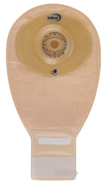 SACCA PER ILEOSTOMIA TRASPARENTE RITAGLIABILE WELLAND AURUMCONVEX ILEO MIDI DIAMETRO 13-35 MM INIZIO CONVESSITA' 35 MM10 PEZZI