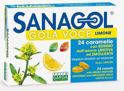 Sanagol Gola Voce Senza Zucchero Limone 24 Caramelle - Sanagol Gola Voce Senza Zucchero Limone 24 Caramelle