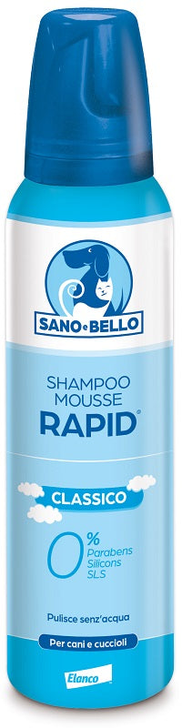 SANO E BELLO SHAMPOO MOUSSE RAPID CLASSICO FLACONE 300 ML PER LAVAGGIO SENZ'ACQUA - SANO E BELLO SHAMPOO MOUSSE RAPID CLASSICO FLACONE 300 ML PER LAVAGGIO SENZ'ACQUA